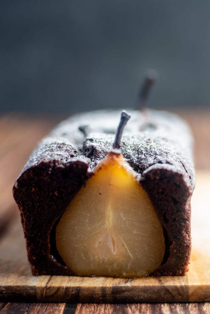 Chocolate spiced pear cake