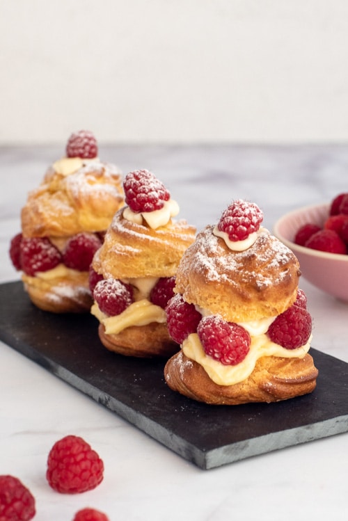 Raspberry Vanilla Custard Profiteroles – preparation step 9