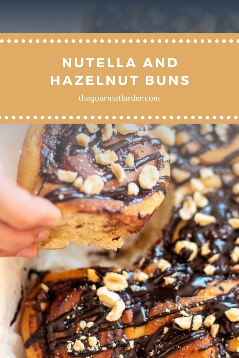 Nutella And Hazelnut Buns Pinterest image