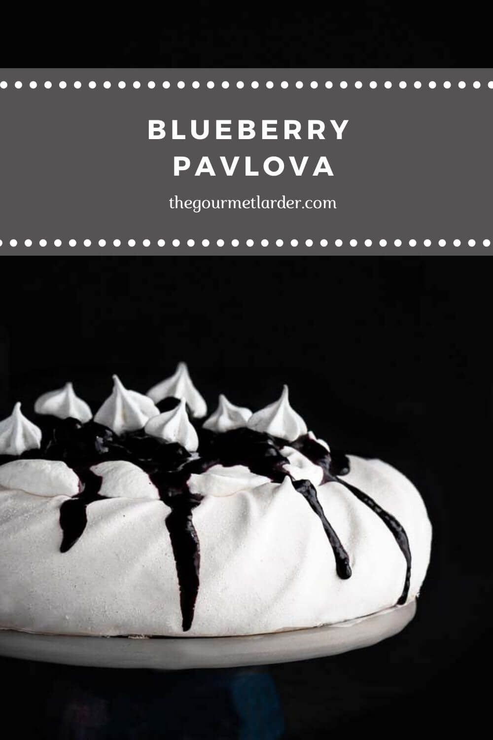 Blueberry Pavlova Pinterest image