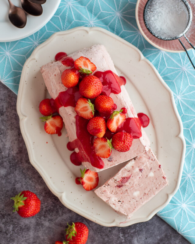 Strawberries & Cream Semifreddo – preparation step 6